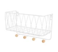 Estante de Almacenamiento de Hierro y Madera Sola Capa | Diseño sin Agujeros, Estructura Hueca y Fácil Limpieza, para Sombreros y Shampoo en Casa
