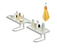 Estante de Almacenamiento for Grifo sobre Fregadero, Estante de Almacenamiento for Grifo sin Taladro con fácil Drenaje, Organizador de encimera de baño Que Ahorra Espacio for Cocina y baño(White)