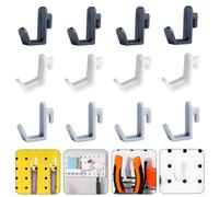 Estante de almacenamiento organizador, gancho para tablero con agujeros, herramienta de Hardware en forma de J, colgador oblicuo, Kit de bloqueo de utilidad, gancho para tablero perforado de montaje 1