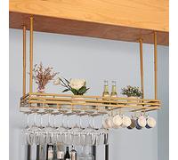 Estante de almacenamiento para copas de vino, estante organizador de alta gama, soporte de vino colgante para mostrador de bar, estante de almacenamiento de vino ajustable en altura