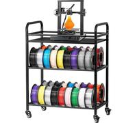 Estante de almacenamiento para filamento de impresora 3D, con 3 niveles, resistente y de alta capacidad. Estantería móvil para bobinas de filamento con ruedas, ideal para organizar filamentos en estac