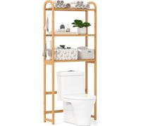 Estante de bambú para el baño: unidad de almacenamiento de 3 niveles para colocar sobre el inodoro