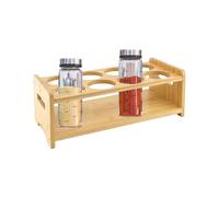 Estante de botellas - 13.39 pulgadas 8 agujeros Organizador de encimera para cocina, soporte de ahorro de espacio con diseño giratorio, soporte de botella de condimento para aceite, vinagre, cuenta