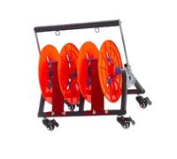 Estante de carrete de cable, distribuidor de bobinas múltiples, almacenamiento de poleas, 4 carretes, extractor industrial y minorista, dispensador de alambre