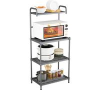 Estante de cocina COSTWAY de 4 niveles para microondas, estante para microondas con estantes ajustables, soporte para microondas con estructura de metal, estante de pie para cocina, estante doméstico