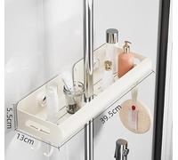 Estante de ducha con ventosa sin taladro, organizador de baño montado en la | ABS resistente a la corrosión y bandeja de almacenamiento del acero de carbono para los tubos redondos y cuadrados
