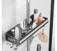 Estante de ducha con ventosa sin taladro, organizador de baño montado en la | ABS resistente a la corrosión y bandeja de almacenamiento del acero de carbono para los tubos redondos y cuadrados