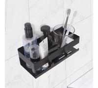Estante de ducha Ibzenoa® de acero inoxidable 304 – , 23x10x18 cm, con un borde de 7,5 cm, autoadhesivo o para atornillar, con ganchos y orificios de drenaje