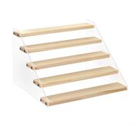 Estante de exhibición acrílico modular de 2 niveles, 3 niveles, 4 o 5 niveles, soporte transparente, organizador multifuncional para almacenamiento de escritorio, muñecas, cosméticos, desmontable (C)