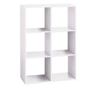 Estante de madera 6 compartimentos mezcla blanca
