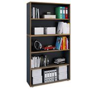 Estante de madera de pie | gabinete de archivos de ahorro de espacio | Dimensiones aprox. B. 100 x H. 183 x D. 33 cm | Estante elegante | Estante de oficina – Salia 5x W. 100 cm