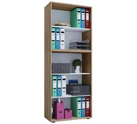 Estante de madera de pie | gabinete de archivos de ahorro de espacio | Dimensiones aprox. B. 70 x H. 184 x D. 37 cm | Estante elegante de pie | Estante de oficina – Lona 5f