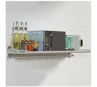 Estante de microondas de acero inoxidable montado en la pared, organizador plegable para ollas y sartenes, solución de almacenamiento de cocina que ahorra espacio, capacidad de 100 libras