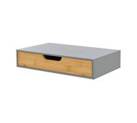 Estante de pared bokn con cajón hasta 5 kg bambú 40 x 24 x 8 cm - gris y natural [en.casa]