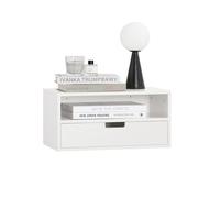 Estante de pared con 1 cajón sobuy nkd03-w blanco 45x25x22 cm 45 cm