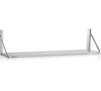 Estante de pared de acero inoxidable Mahlzeit, 120 x 30 cm, color plateado, estante abatible para colgar, estante de cocina, estante de pared