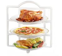 Estante de pared de cocina de 3 niveles fabricado con hierro forjado para almacenar platos, especias, verduras, frutas, utensilios y otros suministros de preparación de alimentos de forma segura