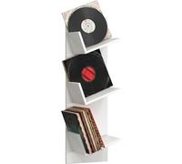 Estante de pared de madera | Tablero de pared con tres compartimentos grandes | Espacio para 100 discos | También se puede utilizar para libros | Dimensiones: H. 106 x W. 33 x D. 26 cm - Sulda