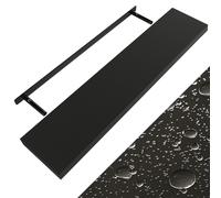 Estante de pared estante flotante 110cm negro + soporte