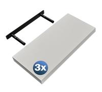 Estante de pared Estante flotante 50cm juego de 3 blanco + soporte