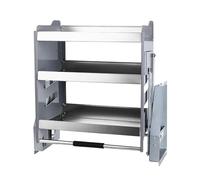 Estante de pared extraíble de 3 niveles, estante expandible con cesta deslizante, capacidad de carga de 30 kg, ahorro de espacio para cabina superior de 650 mm, ideal para cocina y despensa