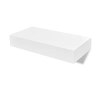 Estante de pared flotante 1 cajón blanco 8x48x25 cm White
