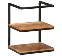 Estante de pared madera maciza de acacia y hierro 40x30x50 cm
