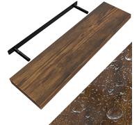 Estante de pared MDF roble oscuro 90cm soporte fijación
