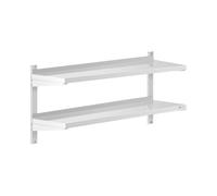 Royal Catering Estante De Pared Metálico Estantería para Cocina RCWR-1200.4 (Capacidad: 40 kg, Acero Inoxidable, 2 baldas, 40 x 120 cm)