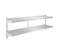 Estante de pared metálico - 2 compartimientos - 160 cm | Royal Catering