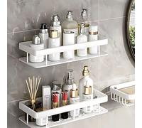 Estante de pared para baño sin taladro, estante de aleación de aluminio para champú, organizador de almacenamiento de maquillaje, estante de ducha, accesorios de baño, 1/2/3 Uds. gun grey-3pcs