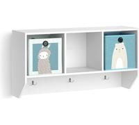 Estante de pared para habitación infantil Vicco Luigi Blanco 31 x 56 cm con 2 cajas plegables opt.2, Model 38147