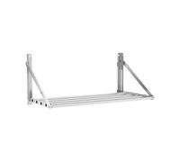 Royal Catering Estante De Pared Plegable Estantería para Cocina RC-TFWH8045 (80 x 45 cm, hasta 40 kg, Diseño de Barras, Acero Inoxidable)