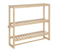 Relaxdays Estante de pared para baño con toallero marrón claro