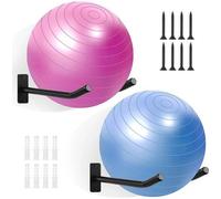 Estante de pared Unyqoos® para balones deportivos y accesorios de fitness, con 4 compartimentos, fabricado en metal resistente a la corrosión, con soportes ajustables, incluye tornillos, diseño que ah