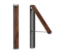 Estante de secado de ropa de metal montado en la pared, plegable, ahorro de espacio, retráctil, capacidad de 60 libras, resistente a la corrosión, marrón, 15.75 x 1.97 x 1.97 (2 negros)