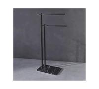 Estante de Toalla Independiente para el baño, Elegante diseño de Lujo Ligero con Base de mármol, Soporte Compacto del Soporte de la Toalla para el Almacenamiento del baño, Color Blanco y Negro, Ideal