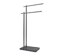 Estante de Toalla Independiente para el baño, Elegante diseño de Lujo Ligero con Base de mármol, Soporte Compacto del Soporte de la Toalla para el Almacenamiento del baño, Color Blanco y Negro, Ideal