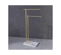Estante de Toalla Independiente para el baño, Elegante diseño de Lujo Ligero con Base de mármol, Soporte Compacto del Soporte de la Toalla para el Almacenamiento del baño, Color Blanco y Negro, Ideal