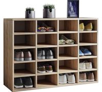 Estante de zapatos de madera | Dimensiones aprox. H. 67 x W. 92 x D. 33 cm | Zapato pecho de cajones con 20 compartimentos | Zapatero - Hinsol L