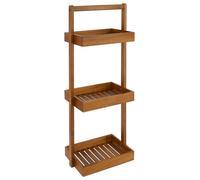 Estante esquinero ducha - Madera de teca - 3 niveles - 76 x 30,5 x 20 cm - Para baño y cocina