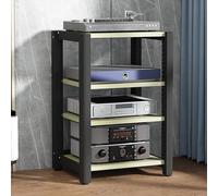 Estante esquinero para videojuegos, para reproductor de discos, proyector PS5, reproductor de DVD, armario de madera para CD/DVD, 60 x 50 x 85 cm, elegante almacenamiento de entretenimiento