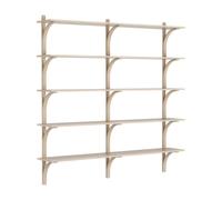Swedese Estantería Levi de 5 baldas Roble pigmentado en blanco-aluminio. 180 cm