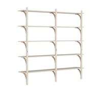 Swedese Estantería Levi de 5 baldas Fresno pigmentado en blanco-aluminio. 180 cm