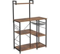 Estante para cocina con cesta de alambre, 6 ganchos en forma de S, estantes y estante para microondas