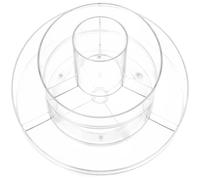 Estante para Cosméticos Transparente de 360 Grados, Doble Capa Giratoria | PET de Superficie Lisa, Diseño Asa y Rejillas Múltiples, Mesa de Tocador o Balcón