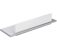 Estante para ducha, aluminio/vidrio, color plateado, 34 cm, con barra deslizante de vidrio