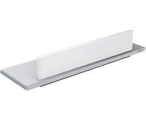 Estante para ducha, aluminio/vidrio, color plateado, 34 cm, con barra deslizante de vidrio
