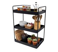Relaxdays Estante metálico para especias 3 niveles negro