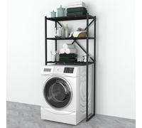 Estante para lavadora, Askersund. Estante de baño con dos compartimentos abiertos. Estante de pie para baño. Estante de baño, estante superior. Aspecto de mármol, color